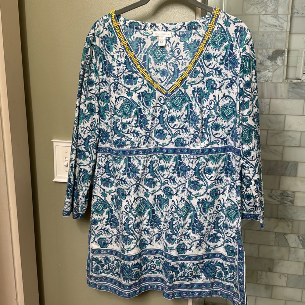 Charter Club Cover Up Size 14 runs small Hand Beaded